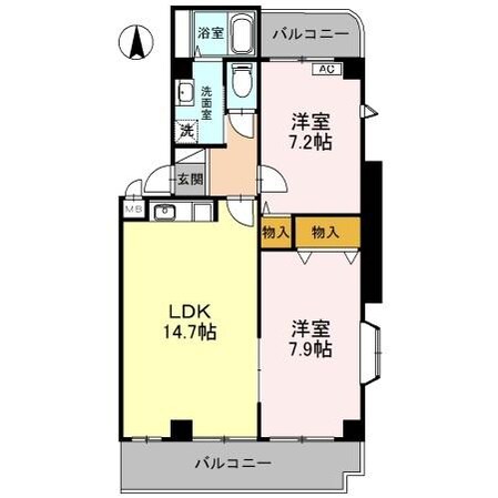 サンセリテITANO A棟の物件間取画像